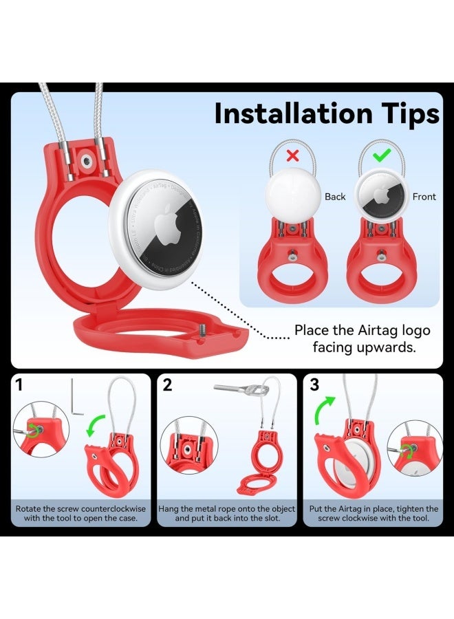 2 Pack Case for AirTag, Anti-Lost Air Tag Lock Case Airtag Keychain Holder for Luggage, Bag, Pet, Key, Backpack - Image 2