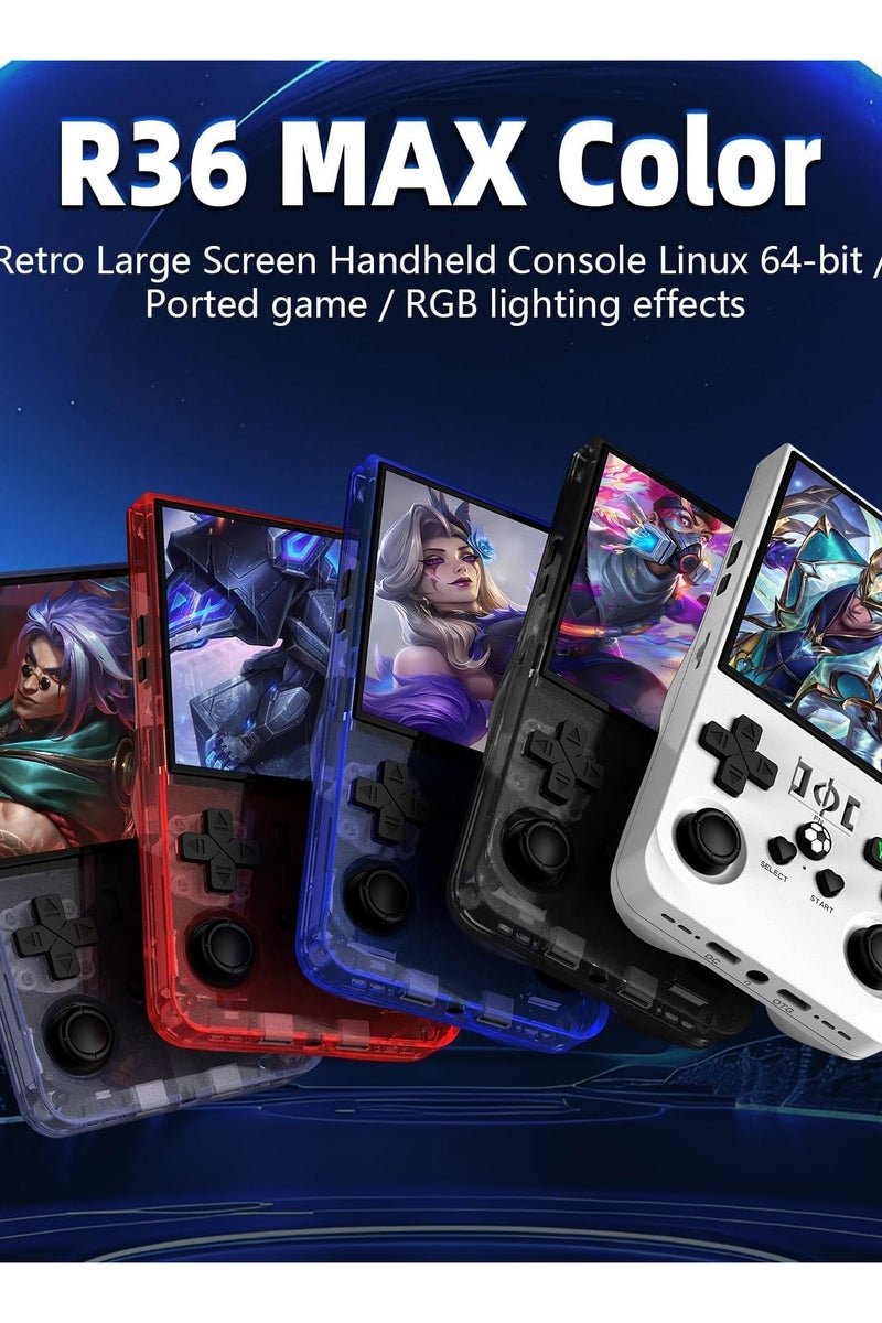 Joshberg R36MAX Retro Handheld Game Console,128GB Built-in 22,000+ Classic Games,Portable Open Source Linux System,4.0-inch 4K HD IPS Screen & Video Player (White 128G) - Image 2