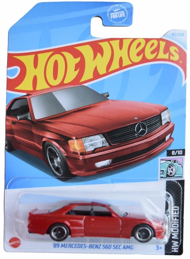 MATCHBOX ماتش بوكس هوت ويلز '89 مرسيدس بنز 560 سيك AMG، HW معدل 8/10 [أحمر] 82/250 - Image 1