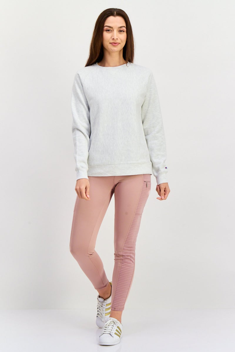 Champion سويت شيرت رياضي نسائي بأكمام طويلة، رمادي - Image 3