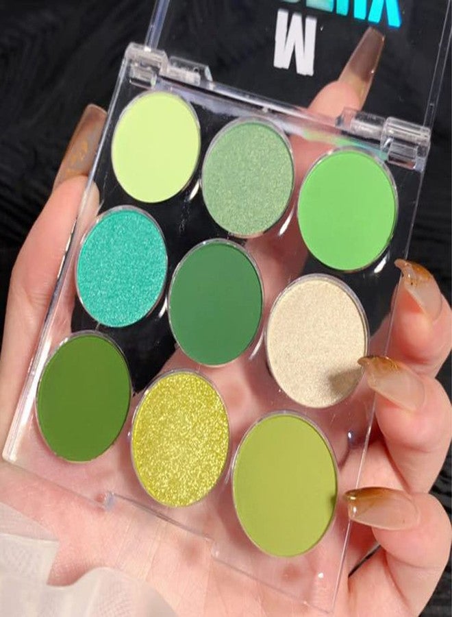 AMY'S DIARY Green Eyeshadow Palette - 9 Color Matte & Glitter Eye Shadows, Long Lasting, Light to Deep Shades for Women - Image 1