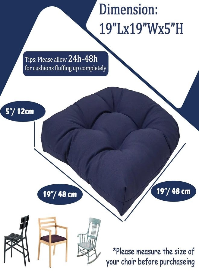 MTMR Water-Repellent Outdoor Chair Cushions Set of 2, 19”X19” Patio Chair Cushions with High Elasticity PP Cotton, No Fading Tufted Seat Cushions for Outdoor Furniture, Thick and Large Patio Cushions - Image 5