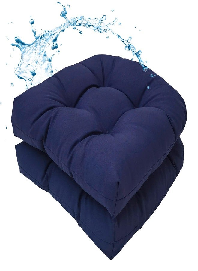 MTMR Water-Repellent Outdoor Chair Cushions Set of 2, 19”X19” Patio Chair Cushions with High Elasticity PP Cotton, No Fading Tufted Seat Cushions for Outdoor Furniture, Thick and Large Patio Cushions - Image 1