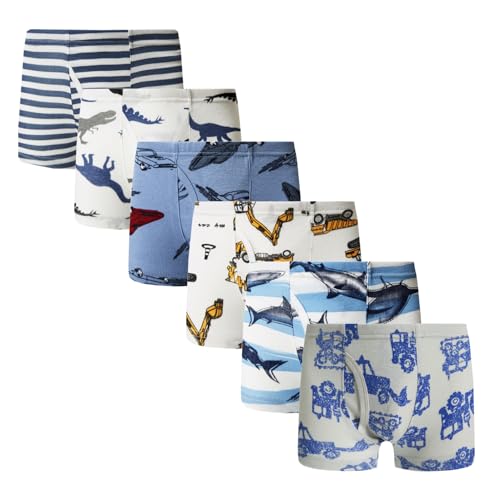 Winging Day Boys' Pure Cotton 6-Pack Boxer Brief Underwear Size 5T - Image 1