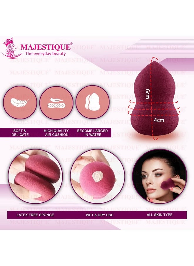 MAJESTIQUE 1Pcs Blender Beauty Makeup Sponge Set Foundation Blending Face Beauty Sponge Flawless For Liquid Cream And Powder Multicolored Makeup Sponges (Pink)  - Image 2