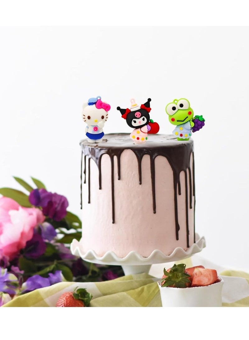 9PCS Kitty Cake Topper, lovely Cartoon Birthday Cake Decorations for Boy Girl Baby Shower Gifts Party Keychain Backpack Charm  - Image 5