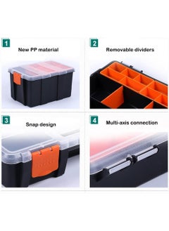Cyrox Cyrox Plastic Tool Organiser Box Empty Stackable Multi Utility Storage Tool Box for Versatile Storage of Small Tools Beads Screws Hardware Bolts Nails 1Set of 4Pcs  - Image 2