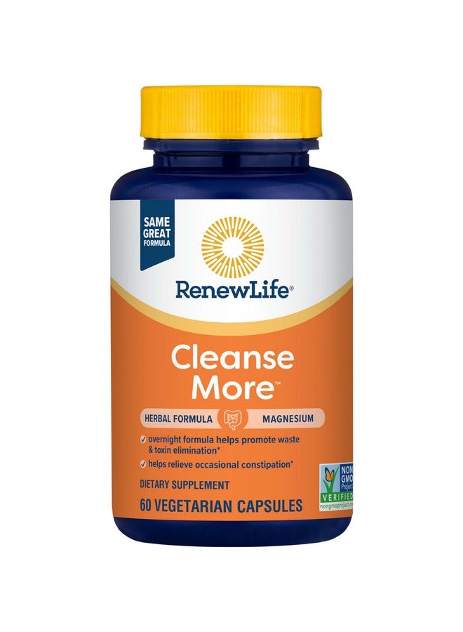 تركيبة عشبية من رينيو لايف كلينز مور مع المغنيسيوم لتخفيف الإمساك العرضي طوال الليل؛ تساعد على تعزيز التخلص من الفضلات والسموم؛ خالية من الغلوتين ومنتجات الألبان والصويا؛ 60 كبسولة نباتية* - Image 1