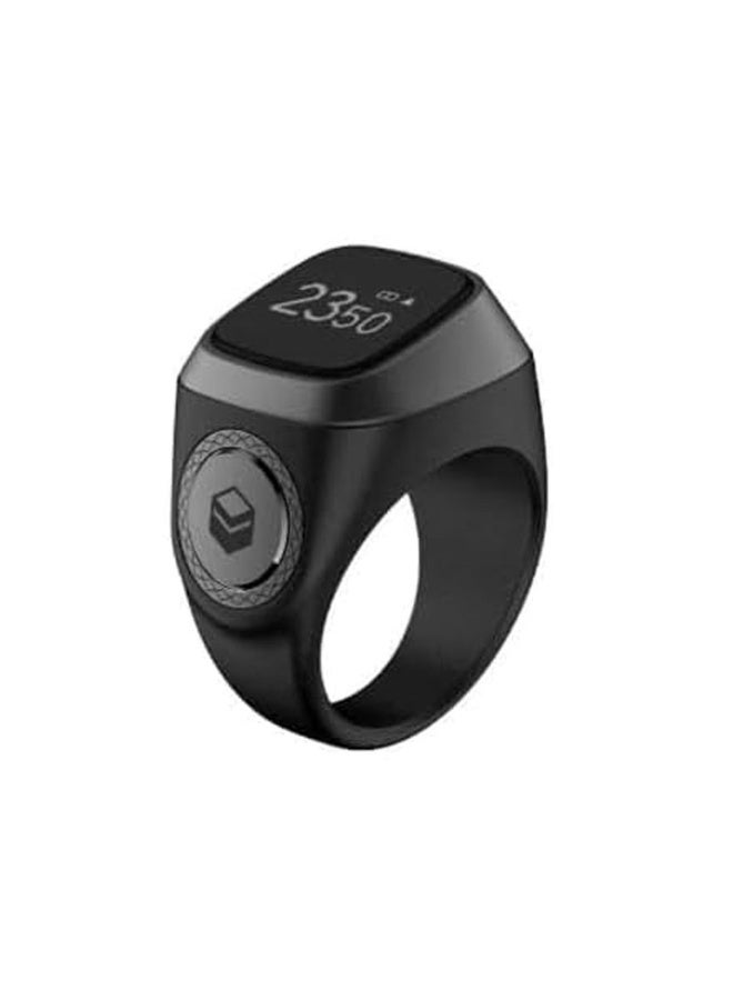 iQIBLA ZIKR RING - Size 22mm - Black Gray - Image 1