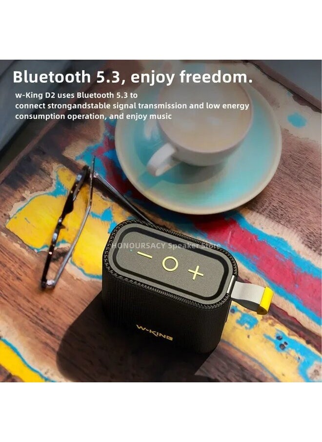 W-KING - W-KING D2 Wireless Bluetooth Speakers Portable Subwoofer Outdoor IPX7 Waterproof Riding Mini Sound FM Radio High Volume Boom box - Image 1