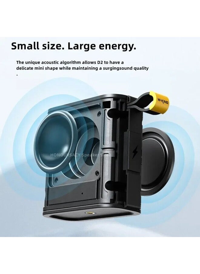 W-KING - W-KING D2 Wireless Bluetooth Speakers Portable Subwoofer Outdoor IPX7 Waterproof Riding Mini Sound FM Radio High Volume Boom box - Image 1