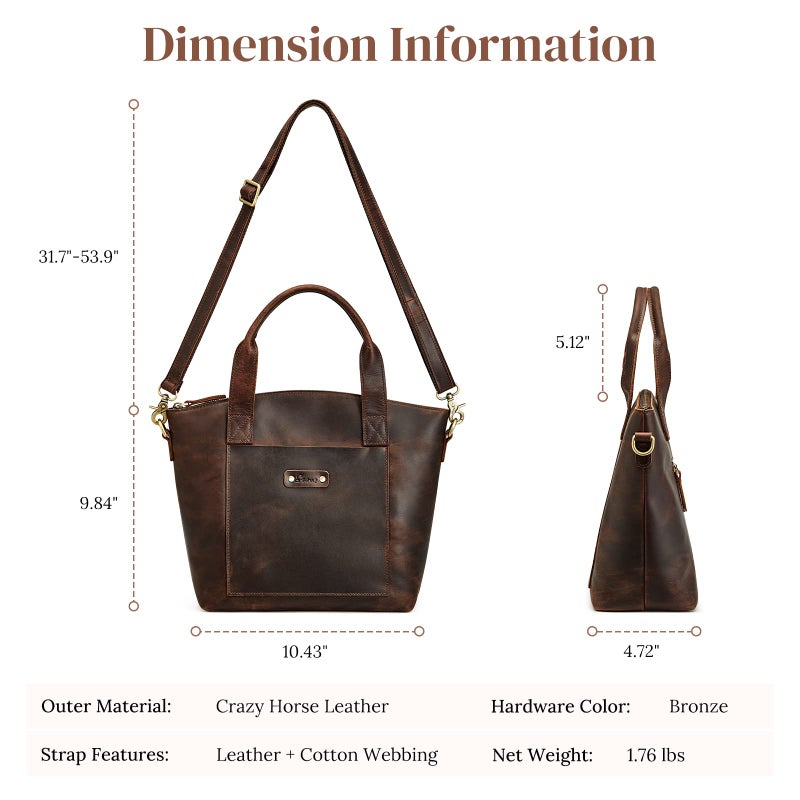 S-ZONE Genuine Leather Satchel Bags for Women Crossbody Tote Top-Handle Handbags Shoulder Purse Medium - Image 3