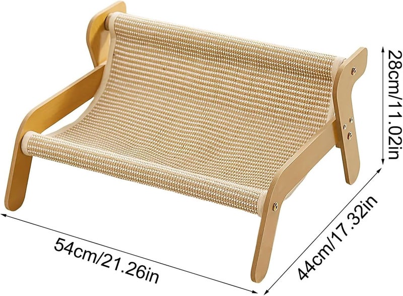 Keysweet Wooden Cat Chair Cats Sofa with Sisal Scratching Pad Scratching Couch,Cozy Scratcher Multipurpose Furniture Protector Exercise Tool for Bored Cat Pet - Image 2