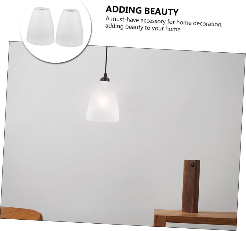 CHILDWEET 2pcs Plastic Lamp Shades Opening Flat Mouth Replacement Lamp Covers for Wall Lights Home Decor and Easy to Install - Image 3