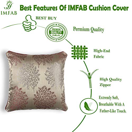 IM FAB® Jacquard Jupiter Tree Maroon Cushion Cover Set of 5 Pcs(24x24 inchs or 60x60 cm) - Image 3