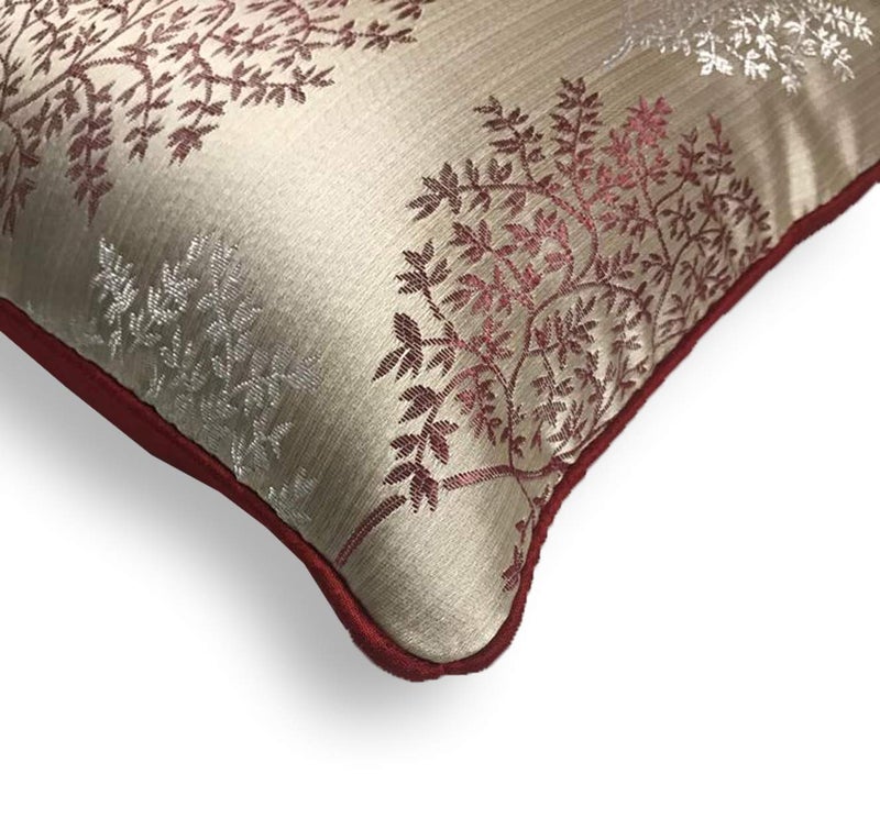 IM FAB® Jacquard Jupiter Tree Maroon Cushion Cover Set of 5 Pcs(24x24 inchs or 60x60 cm) - Image 2