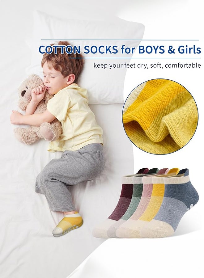SHABILI Baby Boy Girl's Cotton Ankle Socks Short Low‑Cut Casual Slouch 5‑Pair Set for 1‑3 Years, Breathable Moisture‑Wicking Anti‑Odor Elastic Cuff Durable No Pilling Non‑Slip Sole, for Daily Leisure Travel - Image 3