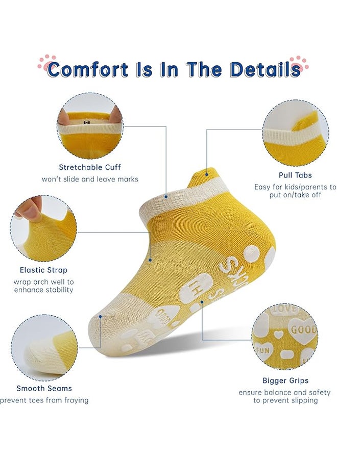 SHABILI Baby Boy Girl's Cotton Ankle Socks Short Low‑Cut Casual Slouch 5‑Pair Set for 1‑3 Years, Breathable Moisture‑Wicking Anti‑Odor Elastic Cuff Durable No Pilling Non‑Slip Sole, for Daily Leisure Travel - Image 5