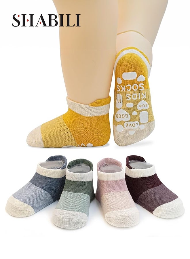 SHABILI Baby Boy Girl's Cotton Ankle Socks Short Low‑Cut Casual Slouch 5‑Pair Set for 1‑3 Years, Breathable Moisture‑Wicking Anti‑Odor Elastic Cuff Durable No Pilling Non‑Slip Sole, for Daily Leisure Travel - Image 1