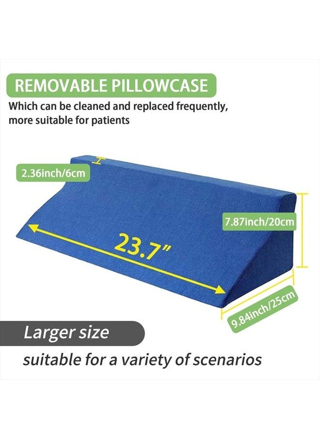 LUCID Fanwer Bed Wedge Pillow for Sleeping Body Position Wedges Back Positioning Elevation Pillows Blue Pray Case Pregnancy Bedroom Eevated Body Alignment Ankle Support Pillow Leg Bolster  - Image 2