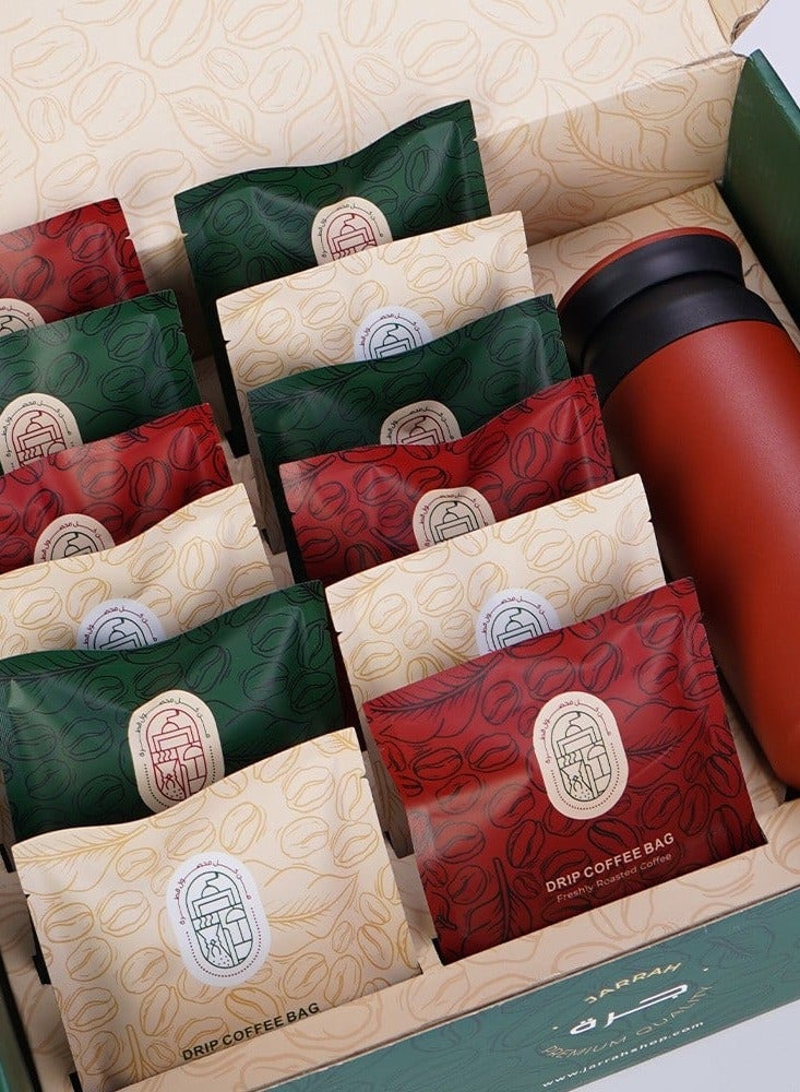Jarrah Deluxe Coffee Box Set with 12 Whole Bean Sachets and Red Thermal Mug 240g Specialty Coffee Gift Set - Image 5