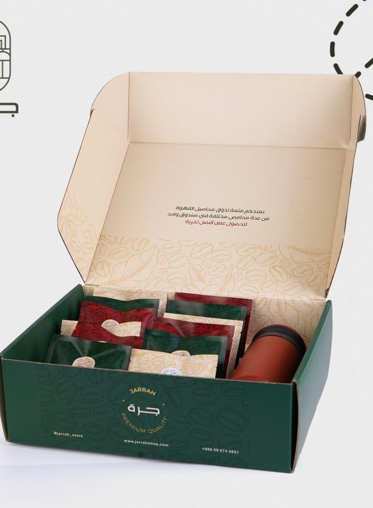 Jarrah Deluxe Coffee Box Set with 12 Whole Bean Sachets and Red Thermal Mug 240g Specialty Coffee Gift Set - Image 3