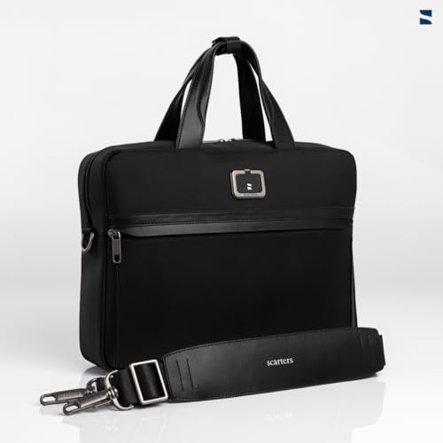 scarters Downtown Messenger | Premium 15" Laptop Bag for Men | Travel Laptop Bag with Organisation | Office Bag for Men (Black) - Image 2