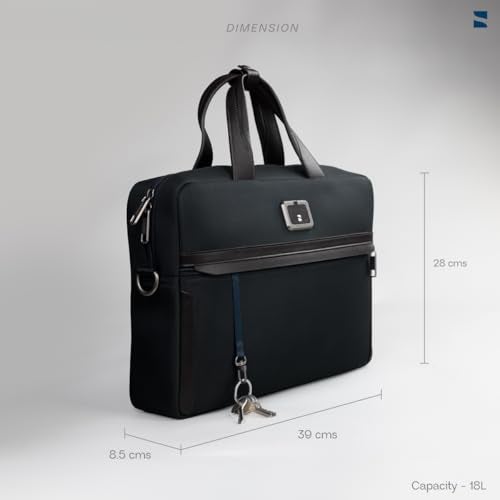 scarters Downtown Messenger | Premium 15" Laptop Bag for Men | Travel Laptop Bag with Organisation | Office Bag for Men (Black) - Image 3