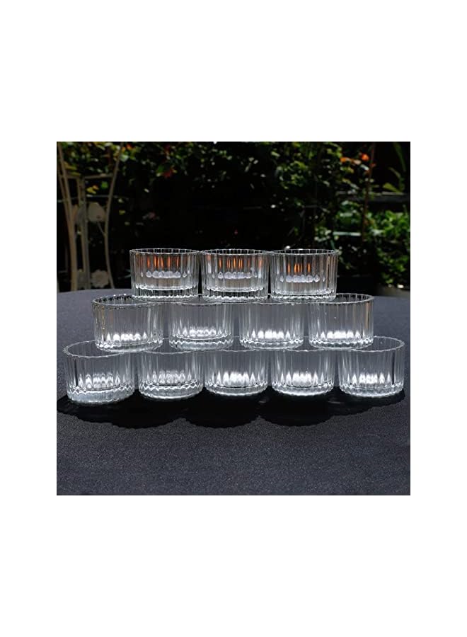 The Bros Clear Tealight Candle Holder Set of 12, Clear Glass Tealight Candle Holders for Wedding Party, Tea Light Candles Holder Bulk for Centerpiece Thanksgiving Christmas Party (2 X1.4, Clear) - Image 5