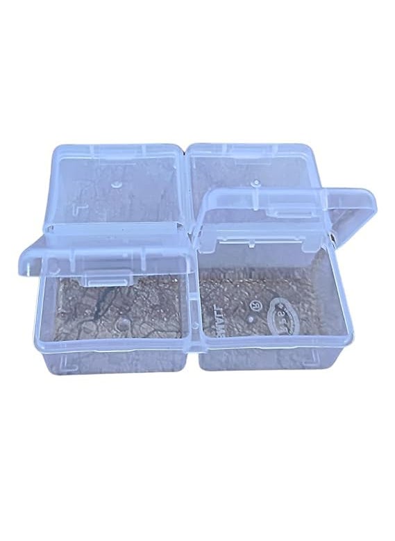 AANIJLAB AANIJLAB Multipurpose Plastic Storage Box Individual Lids Pack of 1 From Outside 4 Compartment Storage Box Transparent Rectangular For Multi use at home office shop etc Size 100 X 85 X 30 mm  - Image 3