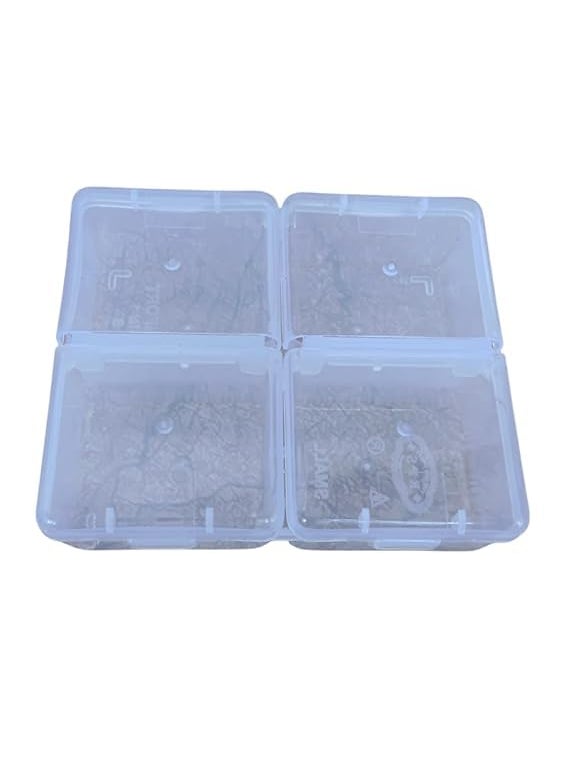 AANIJLAB AANIJLAB Multipurpose Plastic Storage Box Individual Lids Pack of 1 From Outside 4 Compartment Storage Box Transparent Rectangular For Multi use at home office shop etc Size 100 X 85 X 30 mm  - Image 1