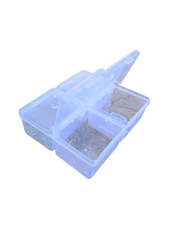 AANIJLAB AANIJLAB Multipurpose Plastic Storage Box Individual Lids Pack of 1 From Outside 4 Compartment Storage Box Transparent Rectangular For Multi use at home office shop etc Size 100 X 85 X 30 mm  - Image 5