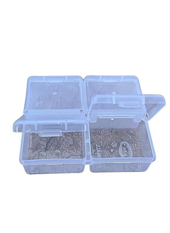 AANIJLAB AANIJLAB Multipurpose Plastic Storage Box Individual Lids Pack of 1 From Outside 4 Compartment Storage Box Transparent Rectangular For Multi use at home office shop etc Size 100 X 85 X 30 mm  - Image 2