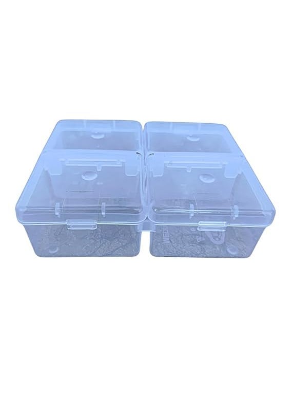 AANIJLAB AANIJLAB Multipurpose Plastic Storage Box Individual Lids Pack of 1 From Outside 4 Compartment Storage Box Transparent Rectangular For Multi use at home office shop etc Size 100 X 85 X 30 mm  - Image 4