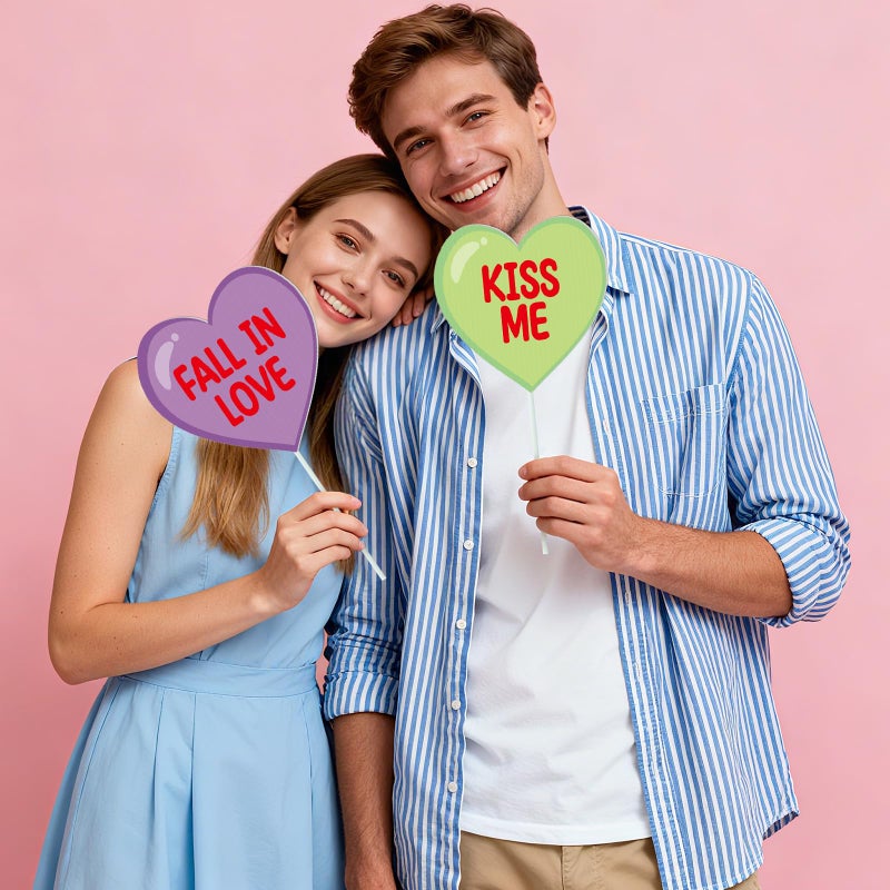 ARQRHTLY Valentineâ€™s Day Decorations Tree Ornaments, 12 Pcs Large Conversation Candy Heart San Valentine Tree Picks Ornaments with Sweet Love Words for Valentine Wedding Anniversary Home Decor - Image 5
