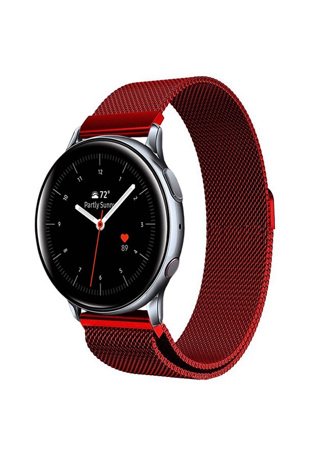 Perfii Milanese Mesh Replacement Band For Samsung Galaxy Active/Active 2 Red