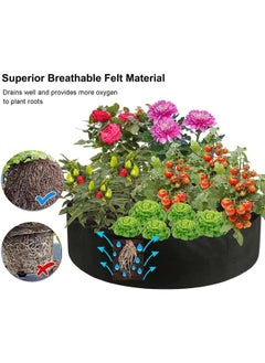 Generic 2 Pack 100 Gallon Fabric Raised Garden Planting Beds, Heavy Duty Round Plant Grow Bags Breathable Non-Woven Planting Container  - Image 4