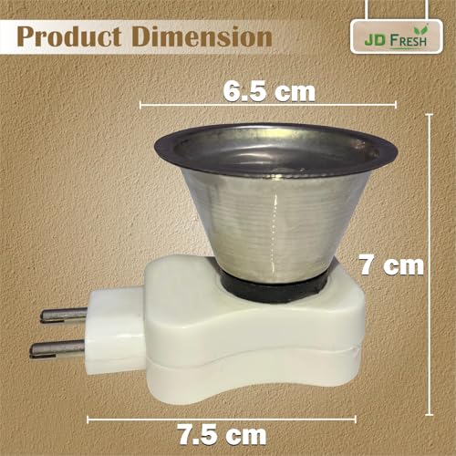 JD FRESH Stainless Steel Camphor Diffuser Burner/Electric Kapoor Dani for Pooja/Bakhoor Burner/Multipurpose Incense Aroma Dhoop Dani for Home/Temple/Meditation & Mosquito Repellent (White) - Image 2