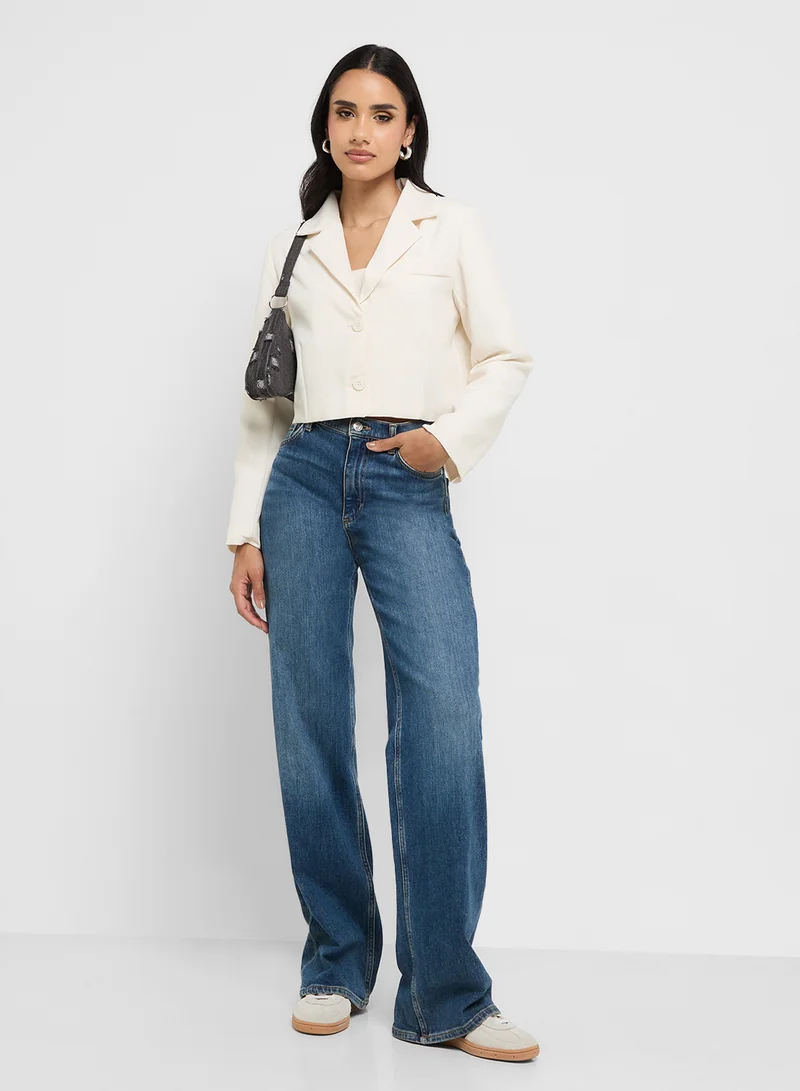 Ginger Single Breasted Cropped Jacket