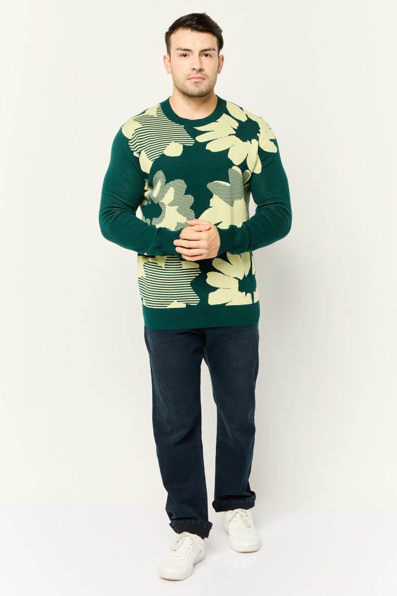 ESPRIT Men Jacquard Floral Knitted Sweater, Multicolor - Image 2