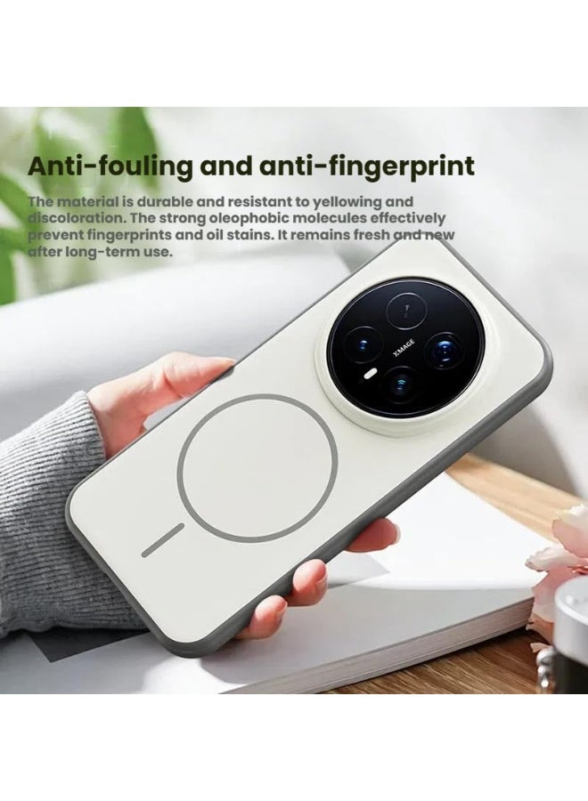 general Magnetic Case Compatible with Honor Magic 8 Pro 5G [Support Wireless Charging] Skin-friendly Phone Case Anti-Fingerprint Anti-Yellowing Shockproof Back Cover - Image 2