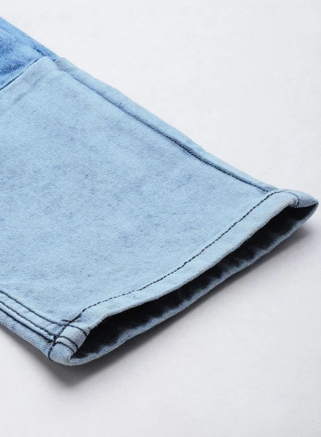 ذا انديان كراج كو Men Regular Fit Colorblocked Mid-Rise Stretchable Jeans