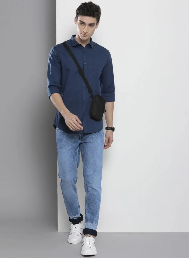 ذا انديان كراج كو Men Regular Fit Colorblocked Mid-Rise Stretchable Jeans