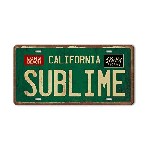 Liukliut Vintage Metal Tin Sign Long Beach California Sublime Poster Grunge Hippie Room Decor Rock Band Posters Sublime Tapestry Funny Street Signs For Bedroom Wall Aesthetic 90s Bathroom Sign 12 X 6 Inch - Image 1