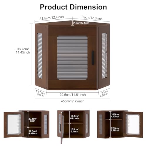 TQVAI Bread Box for Kitchen Countertop Large Corner Bread Loaf Storage Container Double Layer Wooden Bread Boxes Bin Farmhouse Pantry Shelf with Acrylic Window, Retro Brown - Image 3