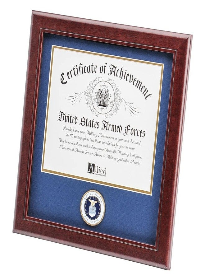 Allied Flag Allied Frame United States Air Force Certificate of Achievement Frame with Medallion - 8 x 10 inch - Image 1