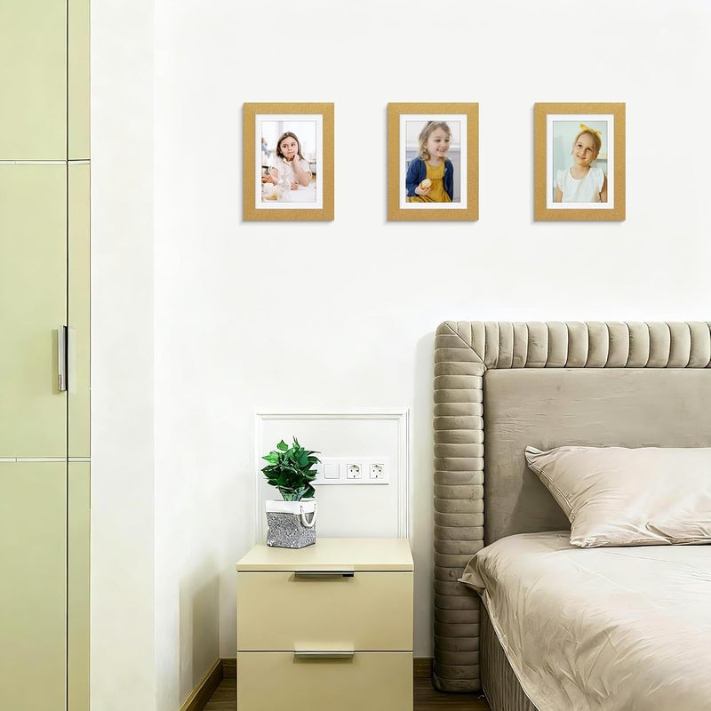 Picrit Set of 12 Photo Frames 12 x 15 cm with Mount or 12 x 17 cm without Mat, Photo Frames for Wall or Tabletop Photo Frames, Gold - Image 2