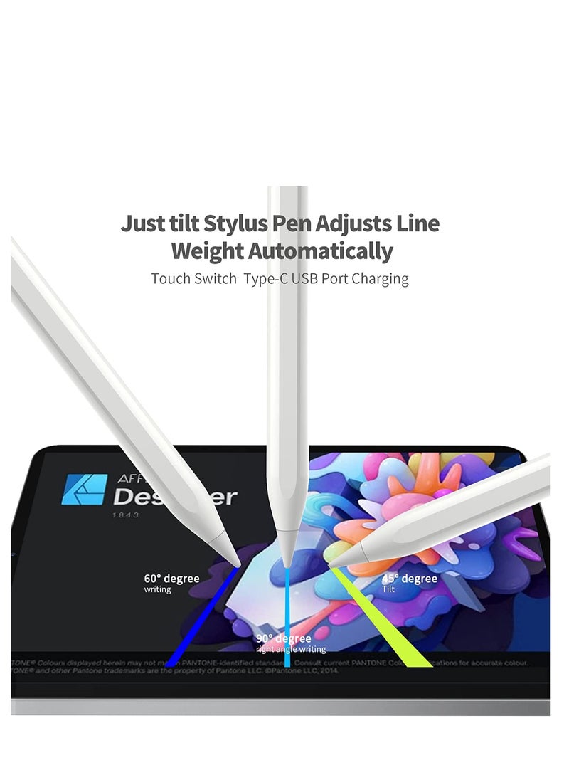 Rock Pow - Stylus Pen for iPad with Palm Rejection, Active Pencil Compatible with (2018-2022) iPad Pro 11 & 12.9 inch, iPad 9th/8th/7th/6th Gen, iPad Air 5th/4th/3rd Gen,iPad Mini 6th/5th Gen - Image 1