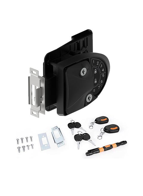 RV Keyless Entry Door Lock Lock Camper Remote Control Lock Zinc Alloy Waterproof and Shockproof Travel Trailer Key Lock RV Security System with 2 Remote Keys 4 Mechanical Keys