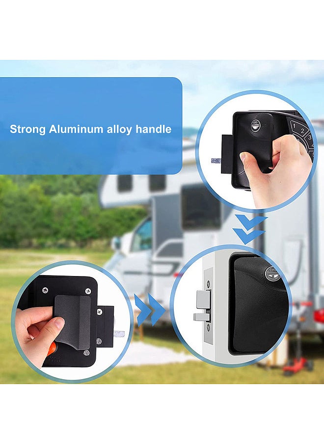 Generic - RV Keyless Entry Door Lock Lock Camper Remote Control Lock Zinc Alloy Waterproof and Shockproof Travel Trailer Key Lock RV Security System with 2 Remote Keys 4 Mechanical Keys - Image 1